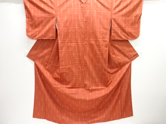 JAPANESE KIMONO / SILK / TSUMUGI / WOVEN GRID